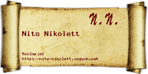 Nits Nikolett névjegykártya