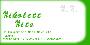 nikolett nits business card